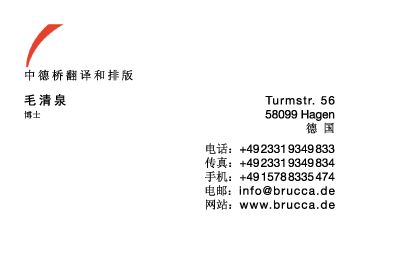 Brucca De Chinesische Visitenkarte Layouten Druckvorlage